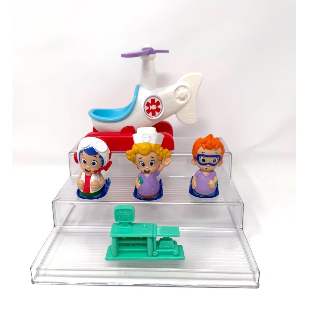 Bubble Guppies Helicopter Check Up Gil Pilot Nonny Nurse Deema Figure Roll N Go